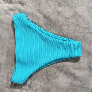 Seafolly Australia Teal/Blue Swimsuit Bikini Bottom High Cut Legline Size 4 USA